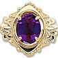 GS401 AMY - 14 Karat Gold Amethyst Slide 